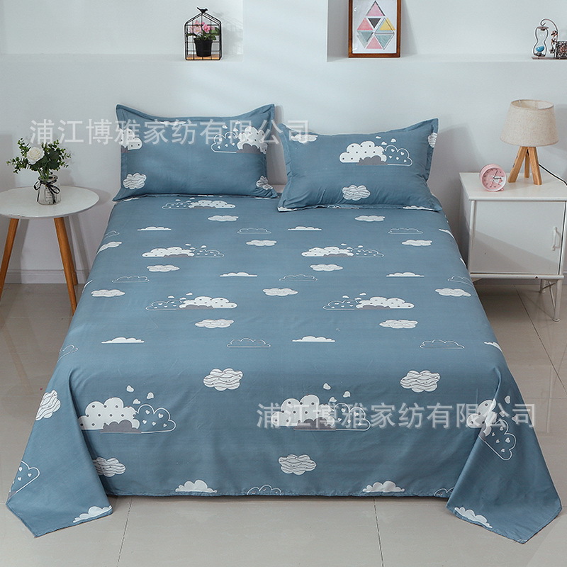 Factory wholesale single dormitory student double bed sheets with geometric patterns, aloe vera cotton, comfortable brushed quilts, single skin pic 4