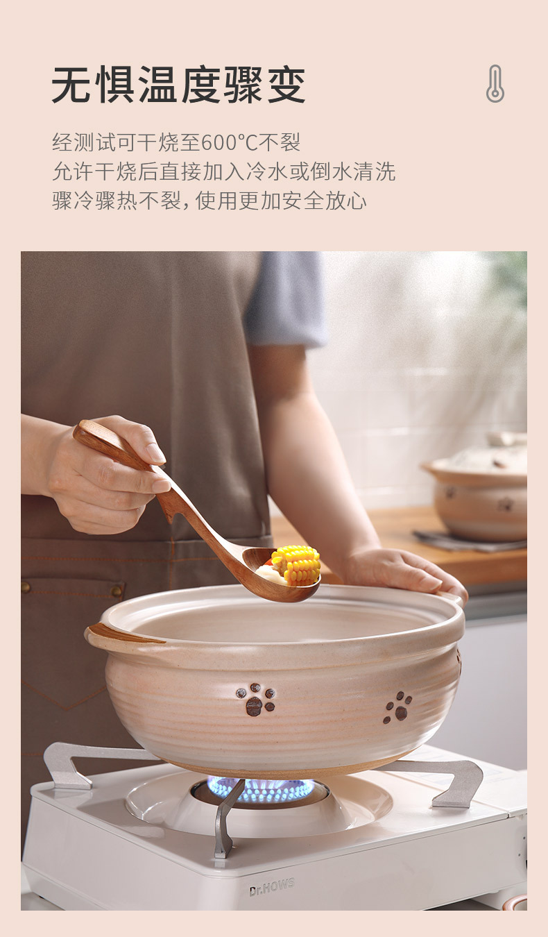 Clay pot, Japanese cartoon cute cat stew pot, household 煲仔饭 clay pot, open flame, high-temperature resistant ceramic soup pot pic 7