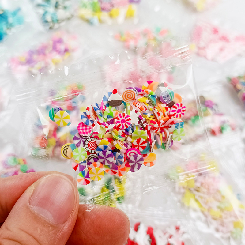 Christmas soft clay nail art slices, 5MM mixed style, 50g small bag, cross-border festival party DIY accessories pic 6