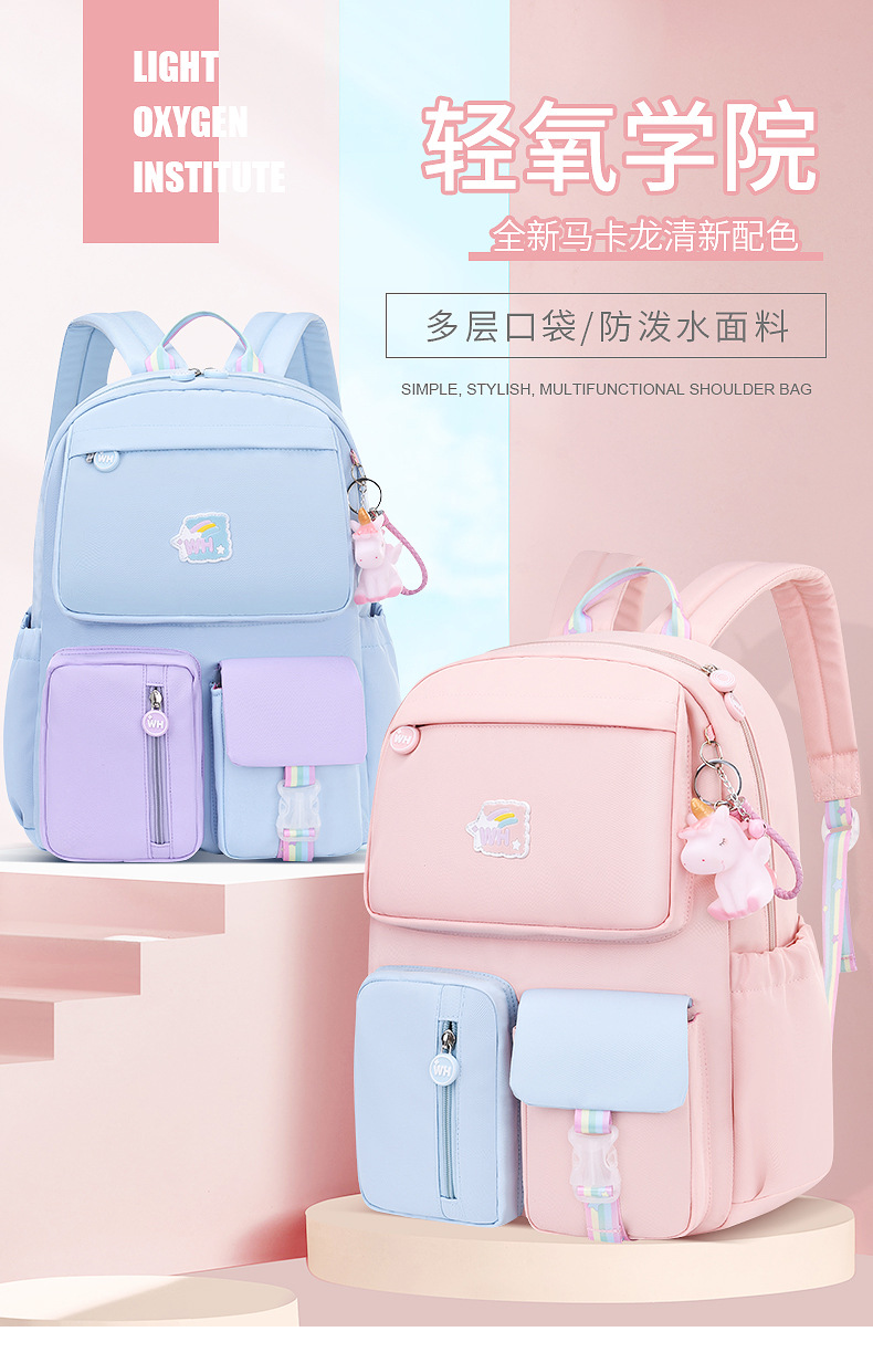 2021 nuevo bolso de escuela escuela primaria niña 1-3-6 grado niños súper ligero reducción de peso princesa mochila fabricante al por mayor pic 2