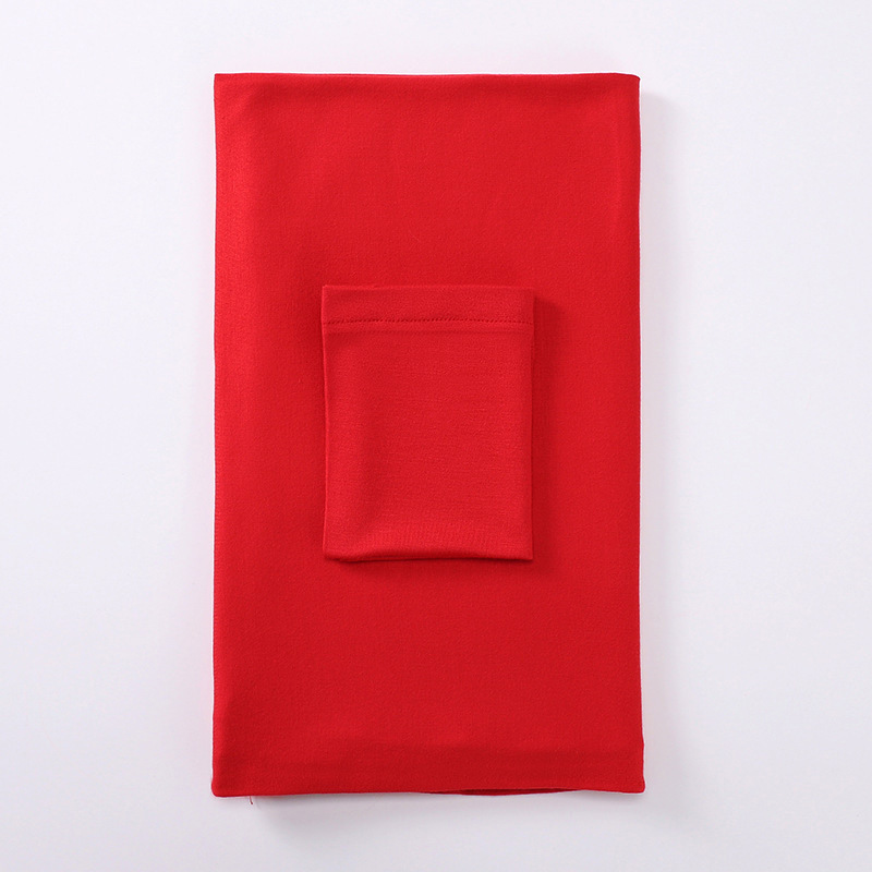 26色纯色人棉小帽加人棉长巾套装 丝光棉头巾一体套搭配详情17