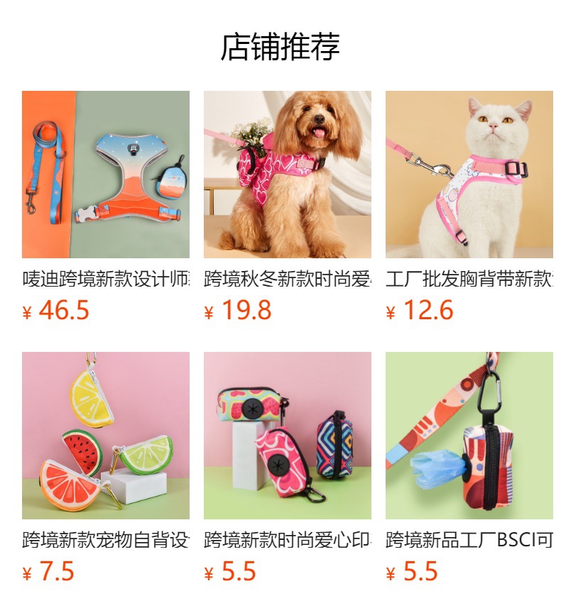 跨境夏日可爱宠物口水巾双面印花款宠物猫狗节日礼品三角巾详情1