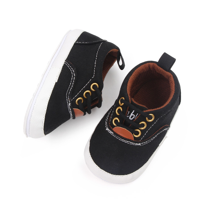 Spring and Autumn Soft rubber-soled multi-color canvas shoes, lace-up baby shoes, 0-1 year old infant casual shoes, walking shoes 2759 pic 4