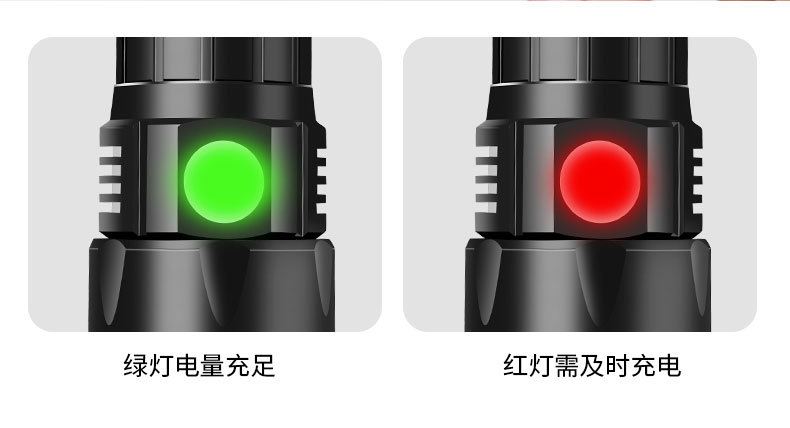 P70手电筒强光充电户外大功率远射超亮变焦多功能家用led小氙气灯 pic 11
