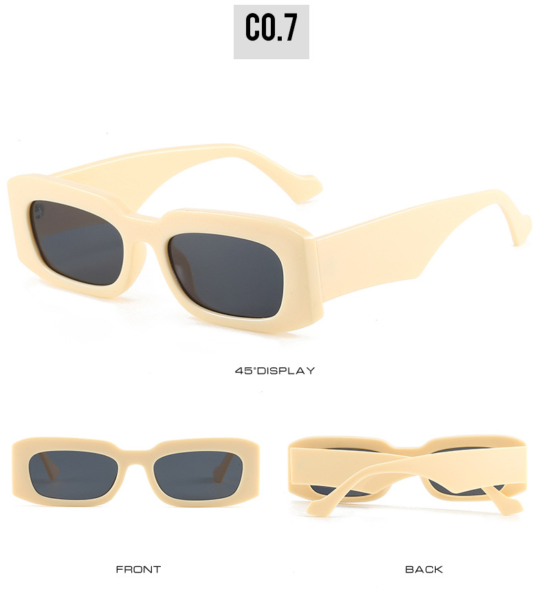 2024跨境新款简约方形太阳镜 欧美时尚品牌CU家爆款矩形百搭墨镜详情13