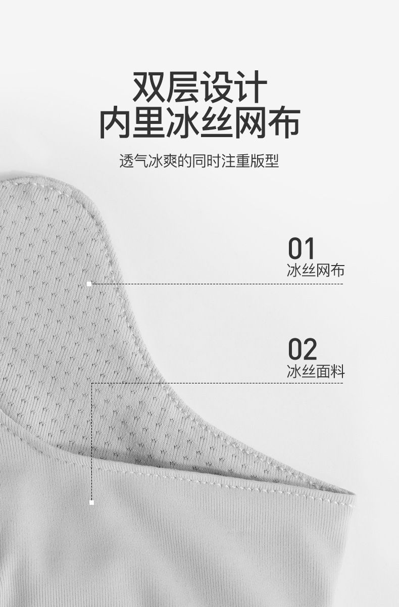 夏季户外防晒面罩女3D立体显脸小防紫外线薄款透气冰丝护眼角口罩详情11