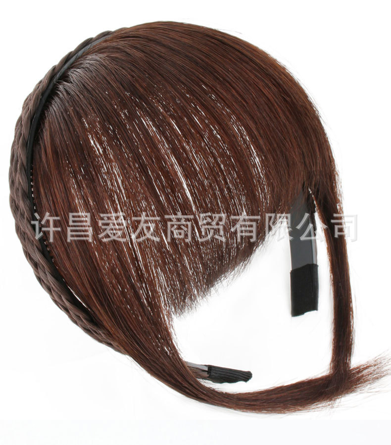 Fake bangs, double braid headbands, real bangs, braided braid headbands, beauty and youthful reduction, broken bangs factory wholesale pic 12