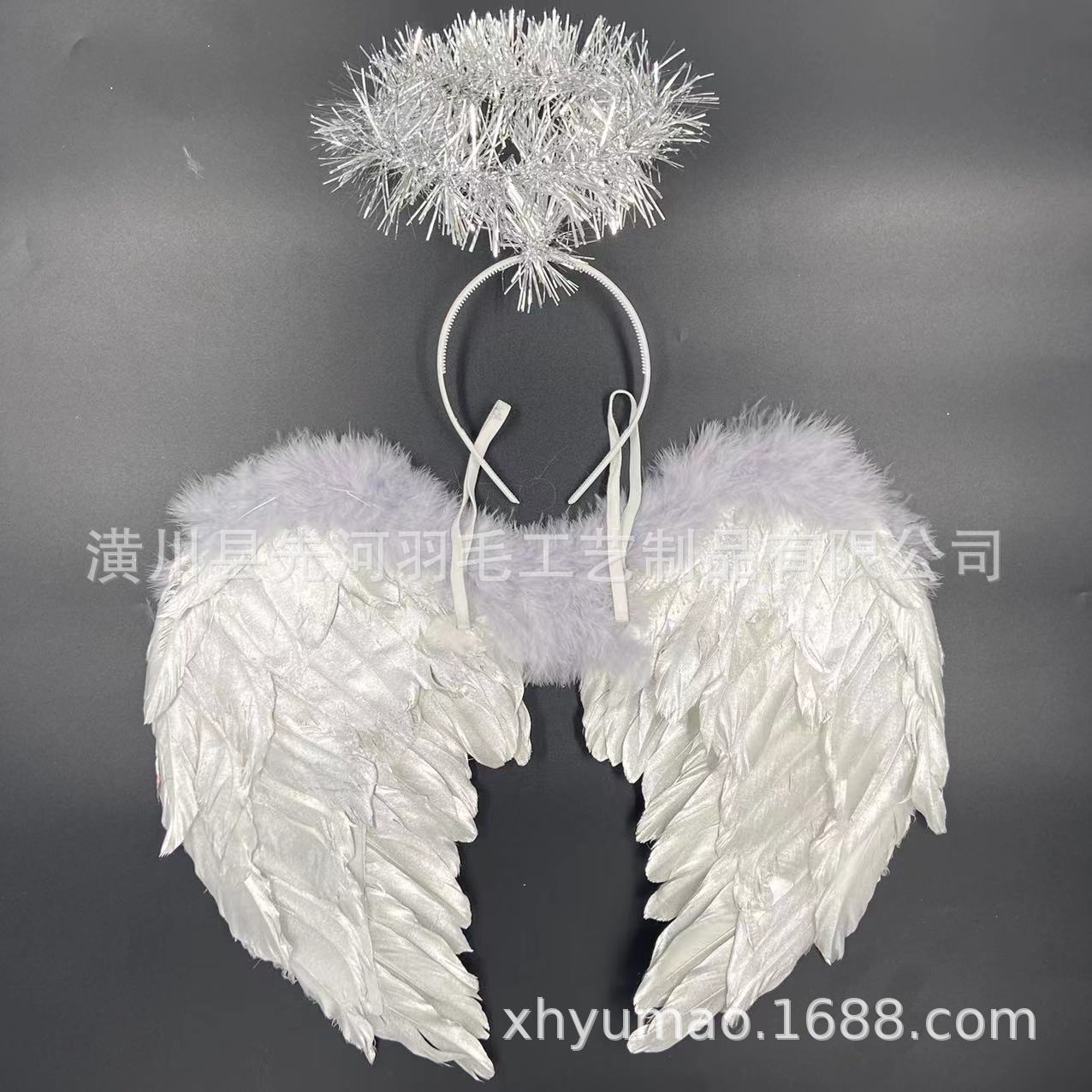 金色银色羽毛天使翅膀六一儿童节狂欢节万圣节圣诞节舞台表演走秀                              详情20