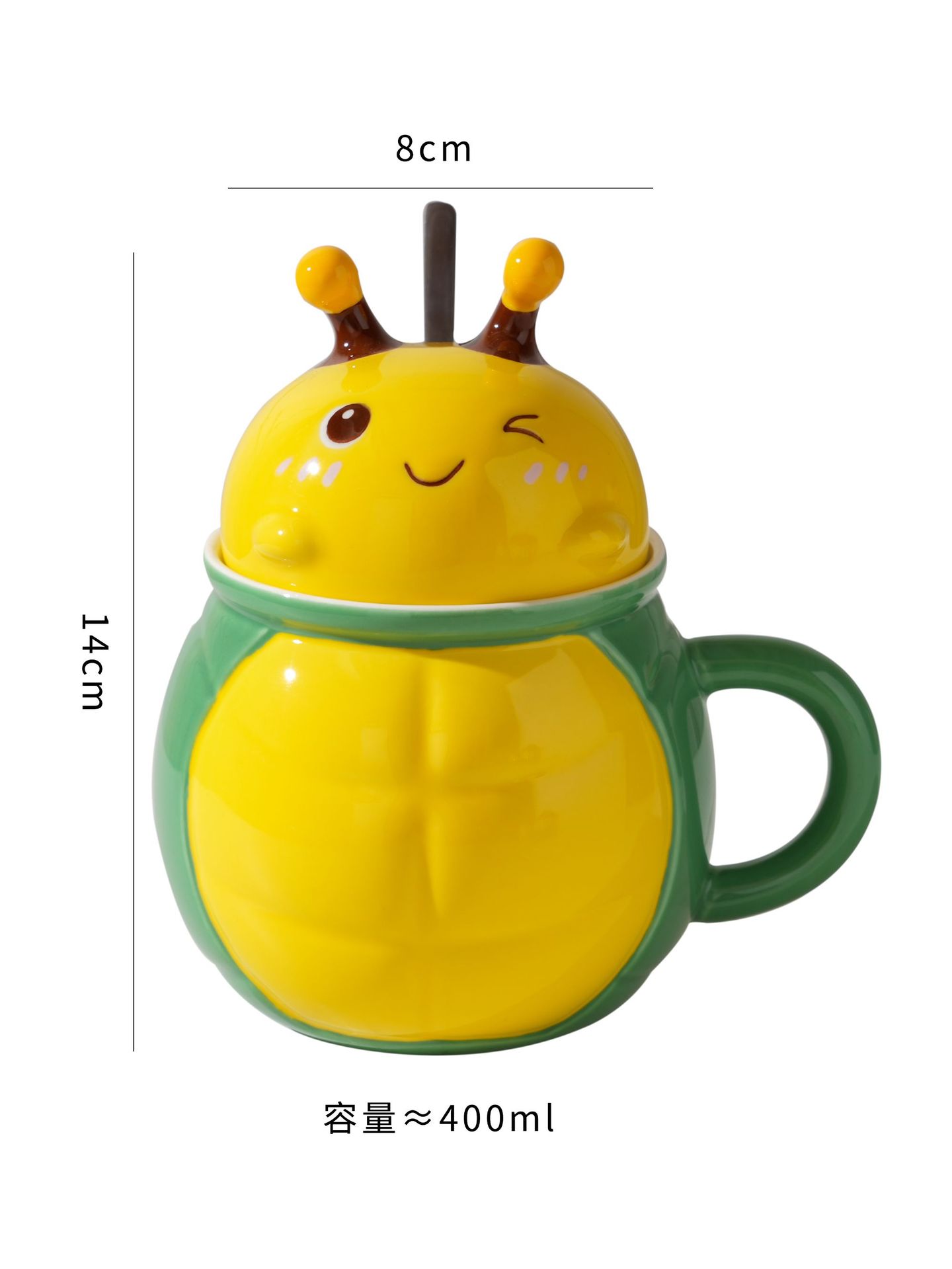 Cute and niche creative cartoon ceramic cups with LIDS for girls, funny birthday gifts for best friends, and high-quality appearance mugs pic 10