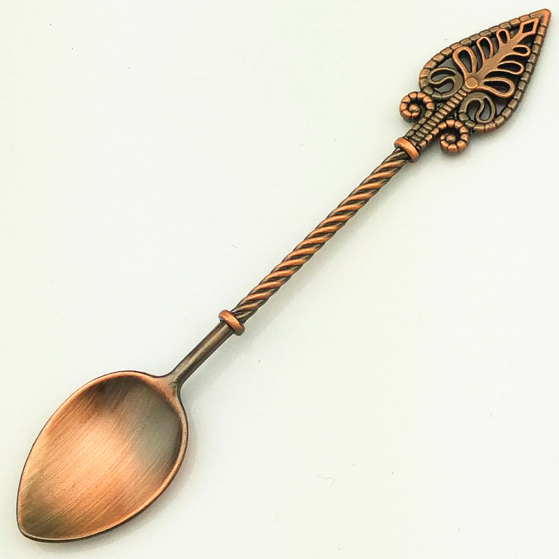New retro alloy coffee spoon, ice cream spoon/jam spoon, small recipe, gold, silver and copper dessert spoon (JY90) pic 32