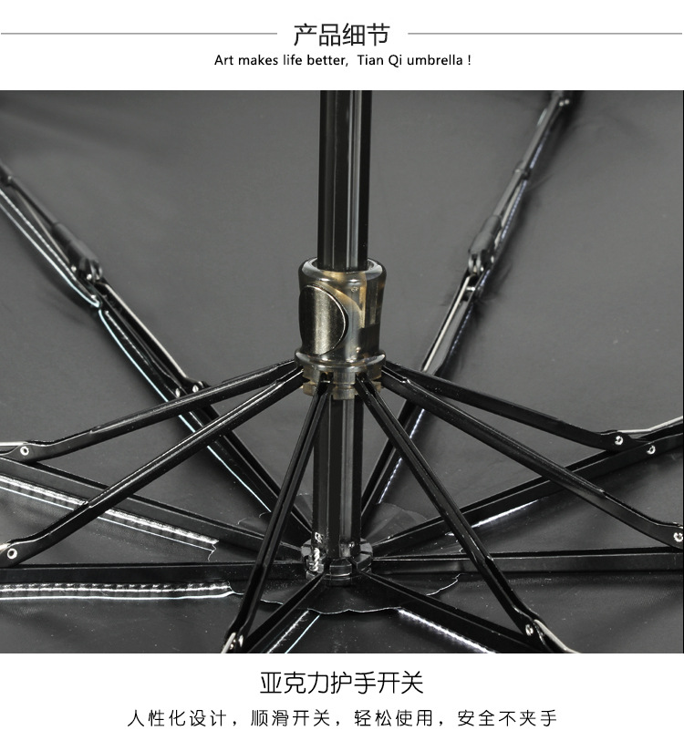 Cross-border supply black rubber folding umbrellas, one-piece consignment, sun protection and shade umbrellas, extended four-fold small black umbrellas, factory direct sales pic 27