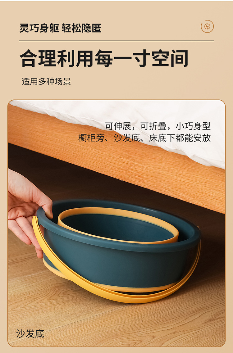 折叠水桶户外手提钓鱼桶大号车载旅行洗车桶家用便携加厚塑料桶01070详情4