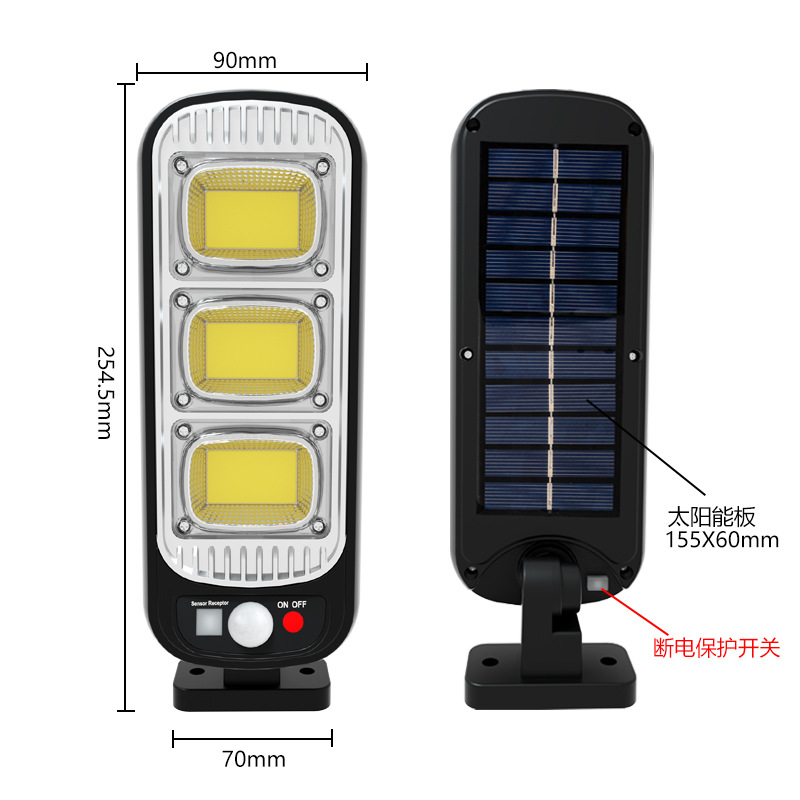 Cross-border supply solar lighting fixtures, outdoor garden lamps, human body sensor wall lamps, high-intensity waterproof solar street lamps pic 5