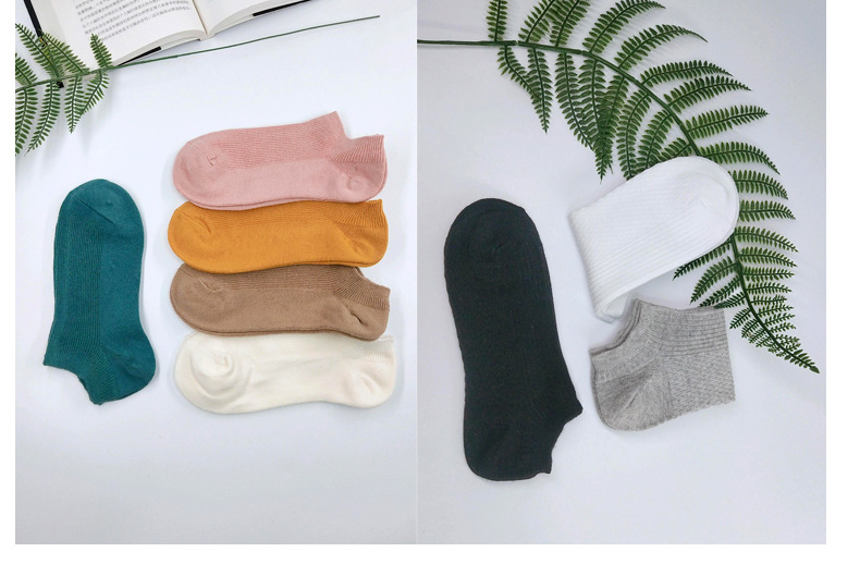 袜子女春夏爆款女士双针船袜 透气休闲复古纯色短袜 浅口女袜批详情9