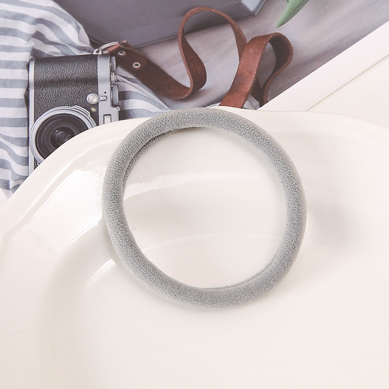 Wholesale of large colored towel loops, seamless adult rubber bands, high-elasticity ponytail tie, hair bands, headwear and hair ties pic 29