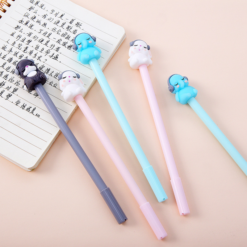 Korean version 2098 Cartoon Animal Party signature Pen, cute multi-color elephant silicone gel pen factory direct sales pic 10