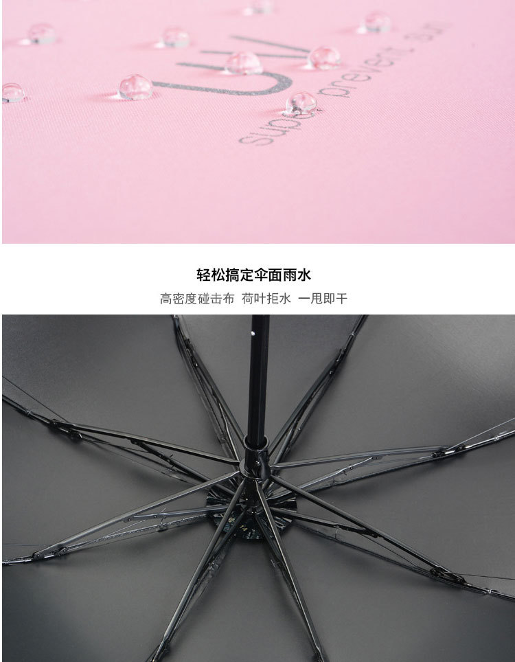 雨伞全自动批发uv伞防晒遮阳晴雨两用拆叠太阳伞印广告伞定logo制详情8