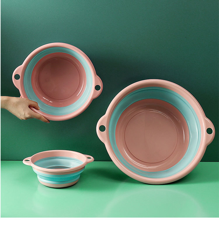 折叠脸盆塑料洗脸盆家用便携式小号旅行洗澡学生宿舍用洗脚大盆子详情12