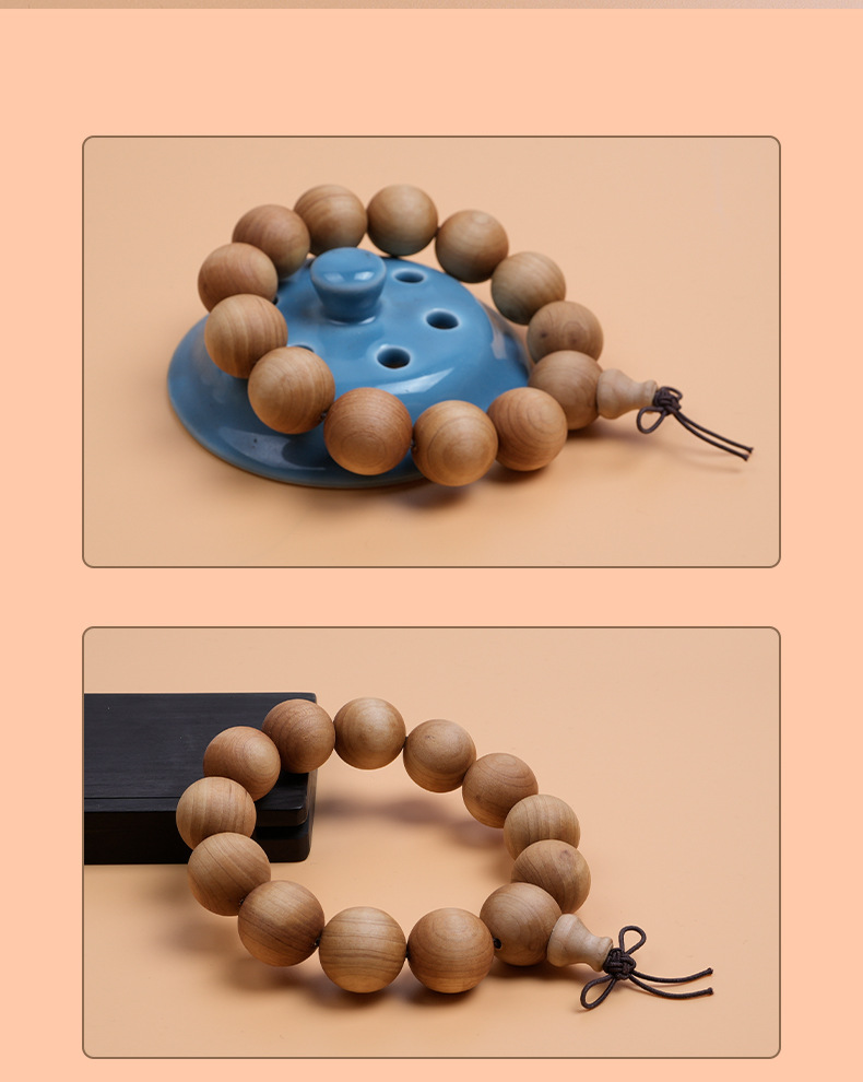 太行山崖柏手串单圈云纹素珠佛珠念珠手链横纹透光1.5cm1.8cm2.0详情7