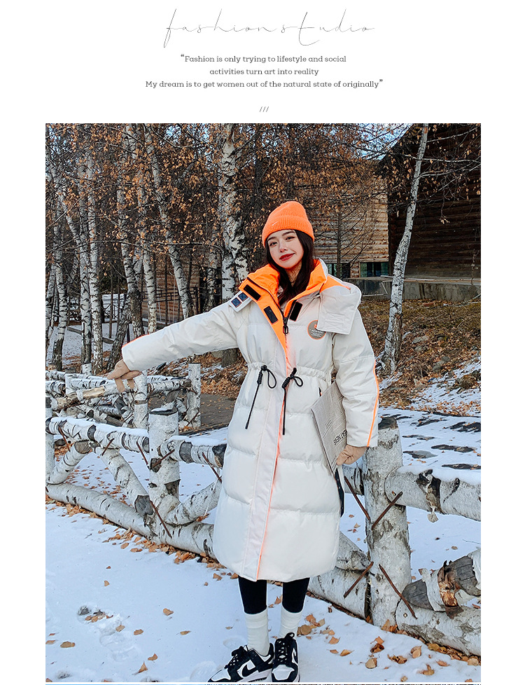 2022 mujer engrosada sobre la rodilla suelta abajo chaqueta regular medio largo commuter solid color abajo invierno nuevo pic 10