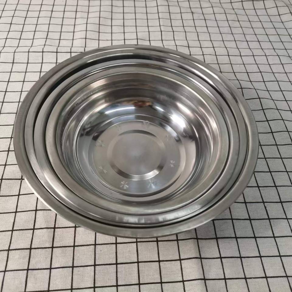High-quality stainless steel basins, round soup basins, stainless steel tableware, vegetable basins, household stainless steel kitchenware, 2-yuan supply in Yiwu pic 8