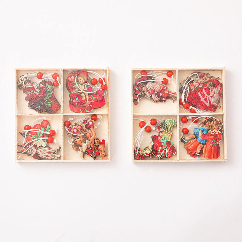 跨境新品情人节木质装饰品挂件 爱心情人节派对场景布置悬挂装饰详情6