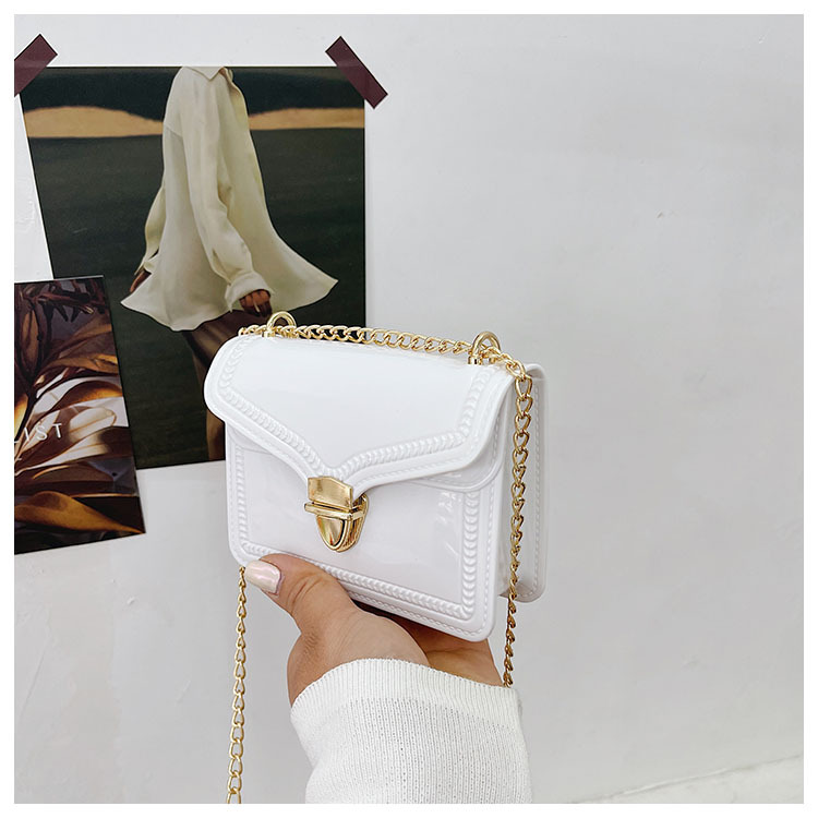 2021夏季新款PVC果冻包mini时尚花边小方包化妆包单肩斜挎ins女包详情63