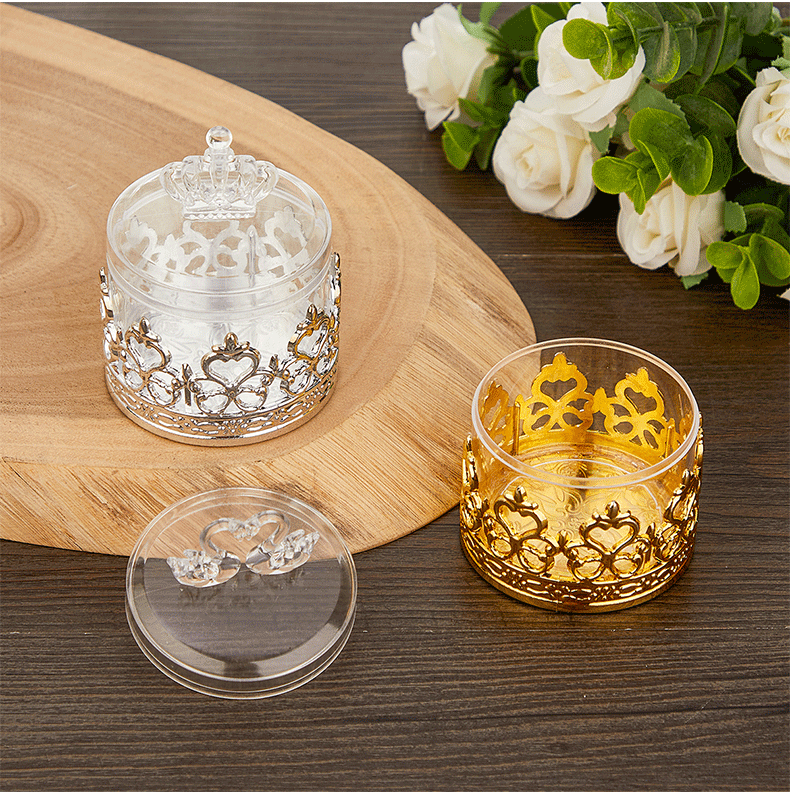 跨境电镀金银塑料糖果盒婚礼礼品盒糖果罐生日派对伴手礼喜糖盒详情19