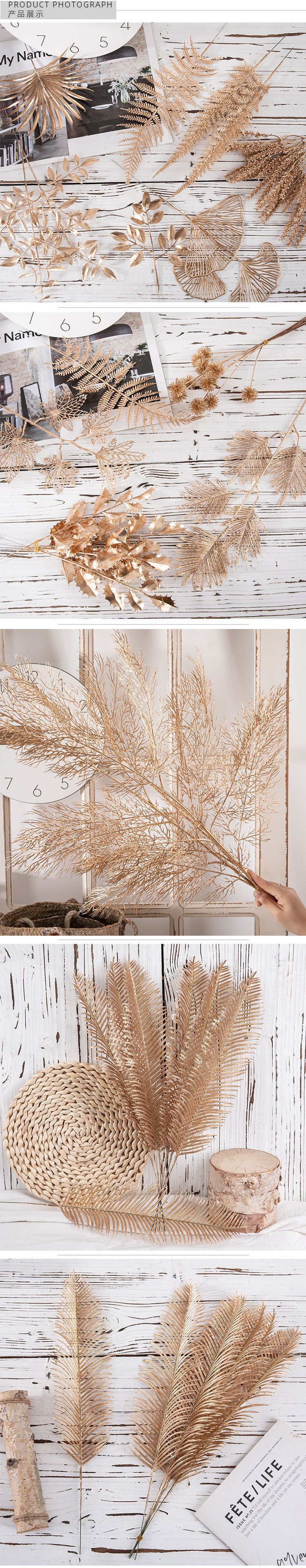 源头厂家新年花年宵花喷金色配件过金过银仿真花家居装饰圣诞假花详情5