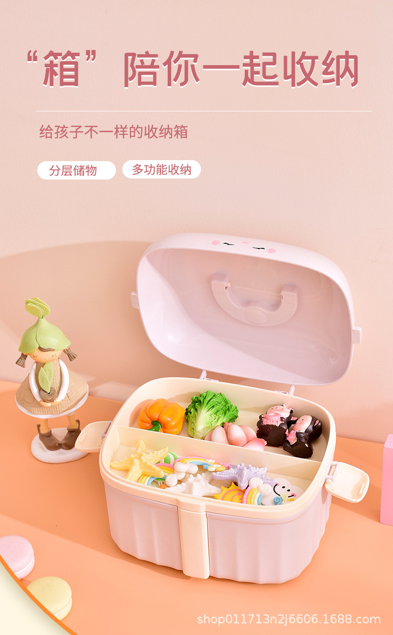 加厚家用药箱塑料收纳箱整理箱儿童零食玩具收纳盒储物箱批发详情1