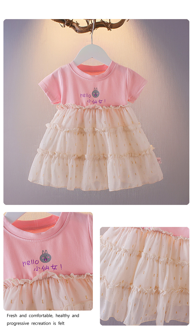 A free shipping summer dress for girls, a stylish Korean-style baby princess dress, a summer halter dress, a one-year-old baby dress pic 30