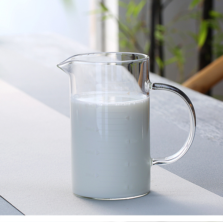 Taza de medición de vidrio resistente a altas temperaturas vaso de borosilicato de alta temperatura para hornear en casa taza con escala vaso de vidrio engrosado taza de medición pic 18