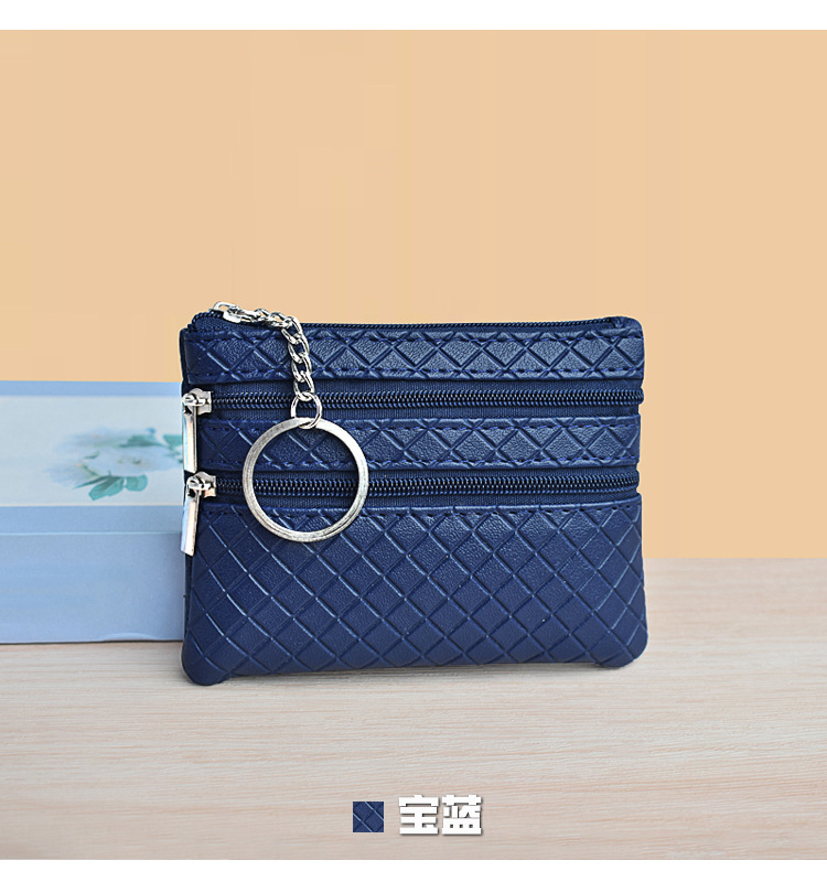 包包女新款简约女士零钱包格纹复古钥匙包小巧便携菱格软面卡包详情17
