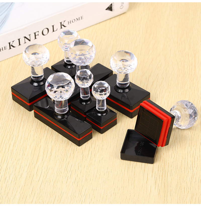 经典复古亚克力手柄塑料印章拼音英文花纹印章田字格系列学生印章详情14