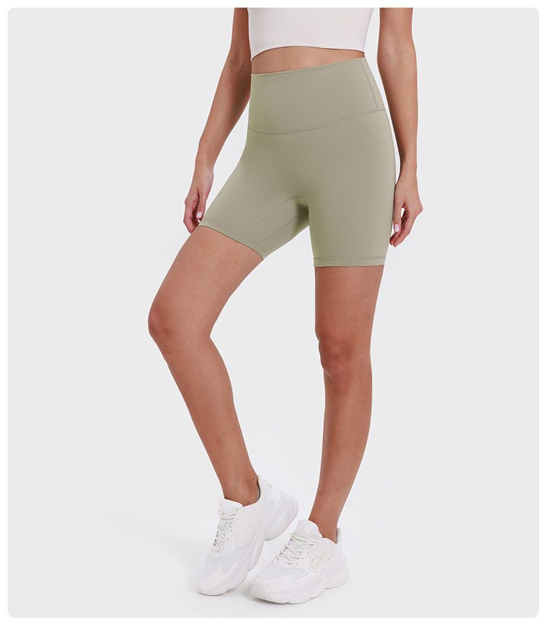 New nude-feel, no-embarrassment line solid color yoga shorts, double-sided brushed tight elastic sports and fitness three-inch pants for women pic 24