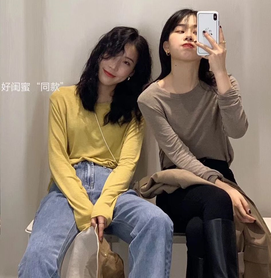 Gentle to the core ~ Soft and fluffy cashmere texture, round-neck basic long-sleeved T-shirt base layer wholesale consignment pic 23