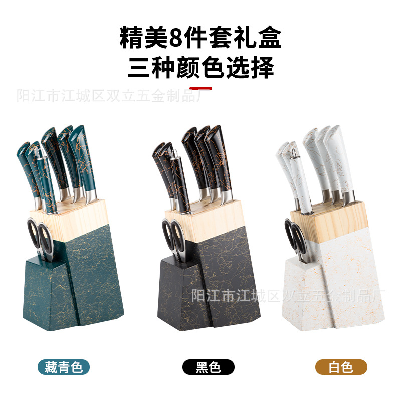 跨境热销不锈钢刀具套装 厨房用品厨具6件套印花刀礼盒水果刀套刀详情5