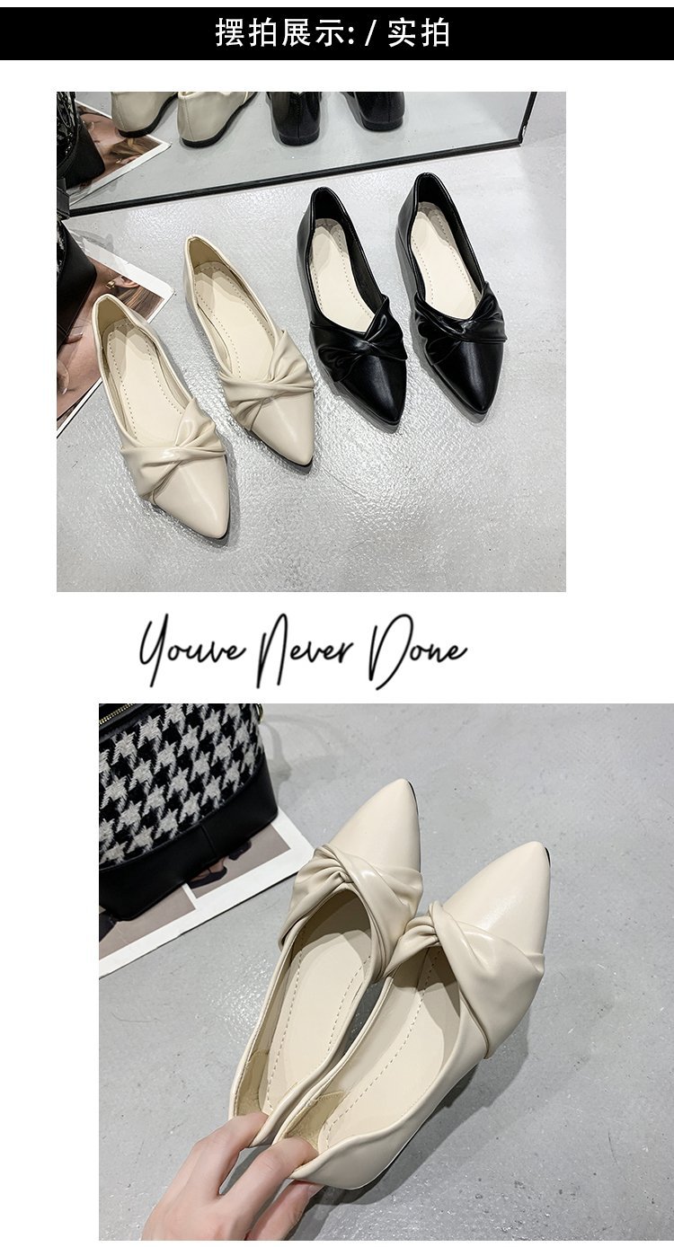 2022春季新款单鞋女时尚尖头浅口女士平底鞋蝴蝶结女鞋批发详情17