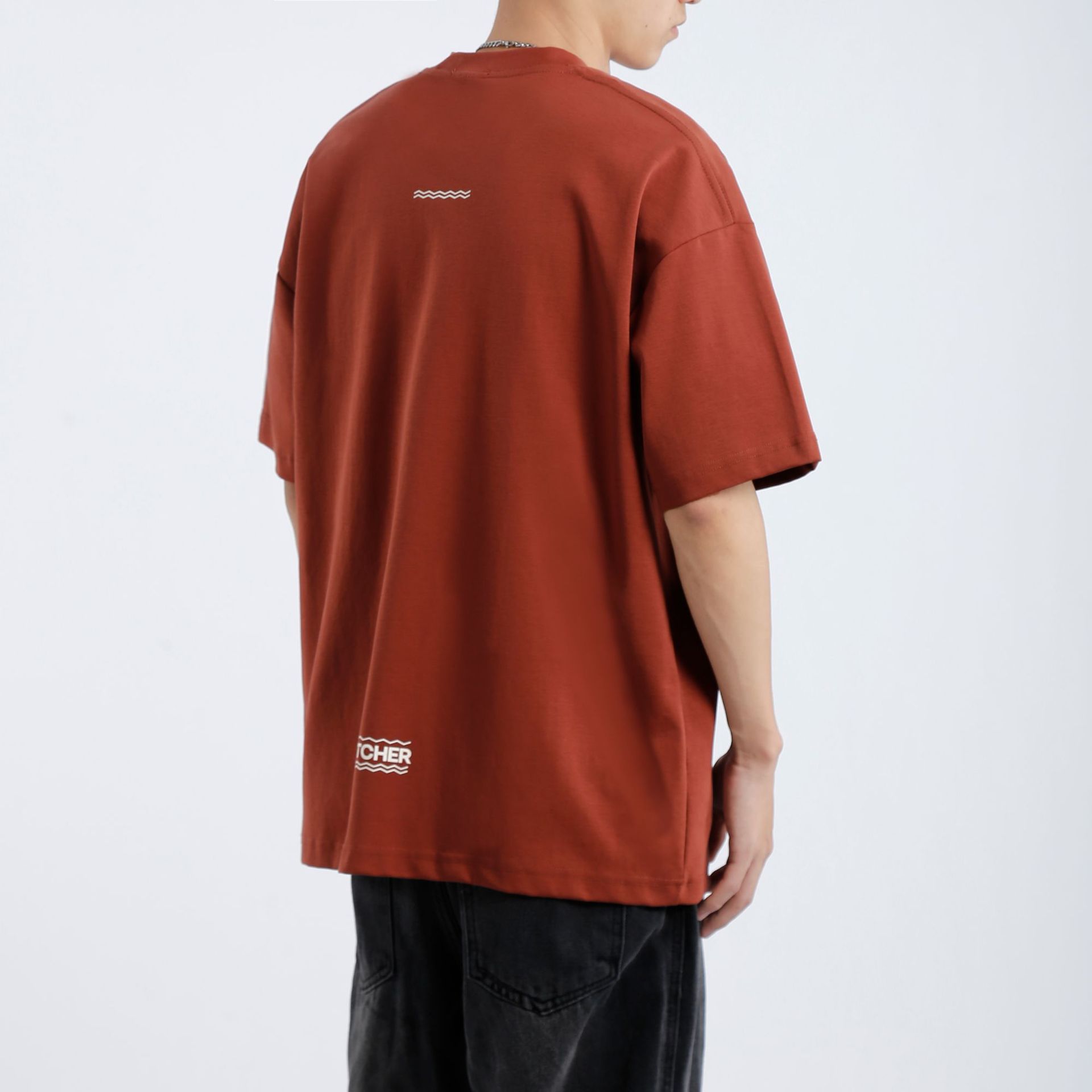 阿尔图220G重磅纯白印花短袖t恤男潮牌潮流夏季休闲宽松圆领上衣详情29