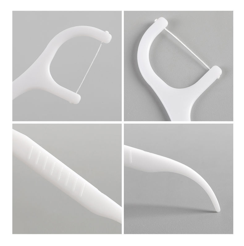 Wholesale of 50-piece dental floss boxes, family-sized plastic toothpicks, bow-shaped ultra-fine dental floss sticks, portable box dental floss pic 12