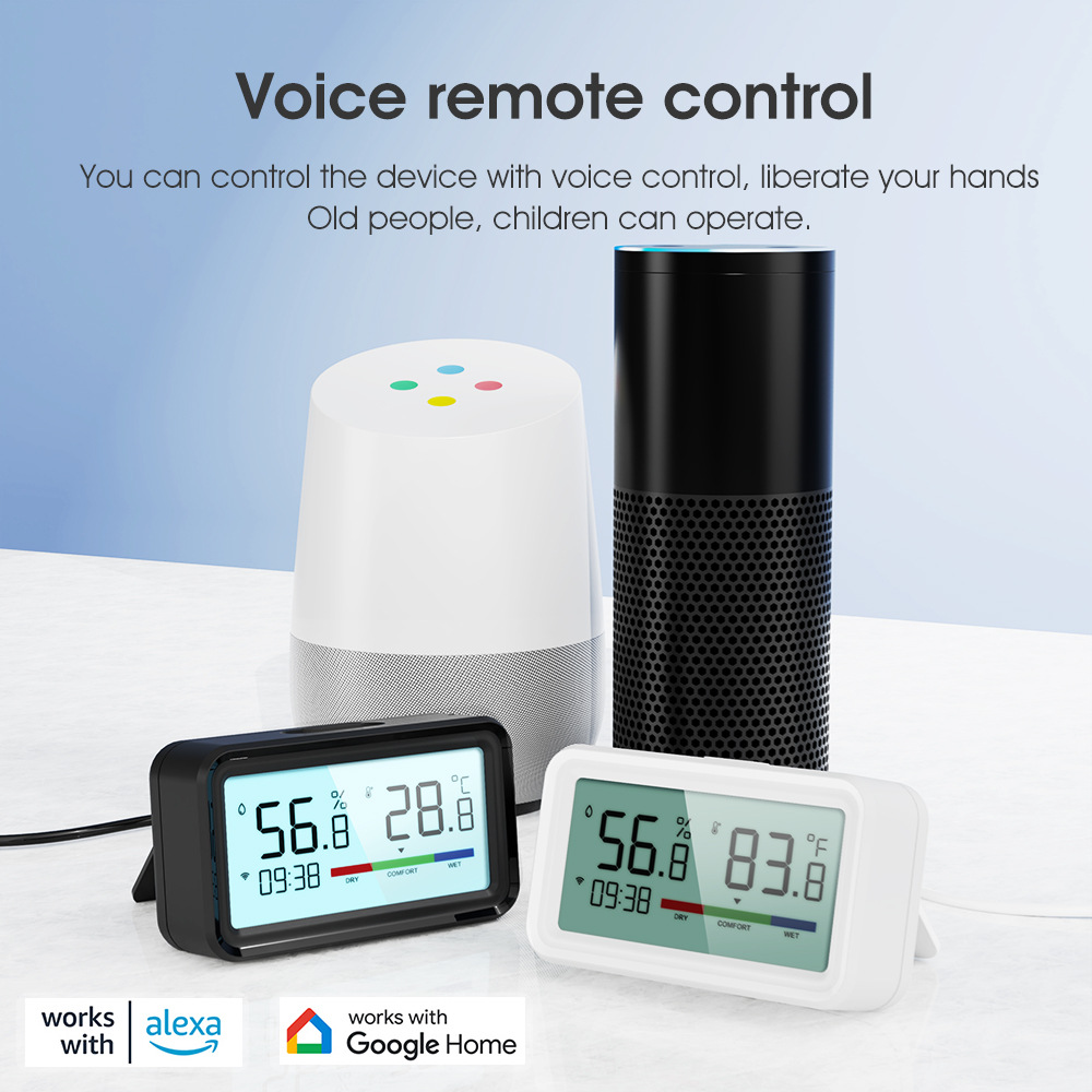 Tuya Smart Home WiFi/zigbee temperature and humidity sensor with time wireless electronic thermometer detection pic 16