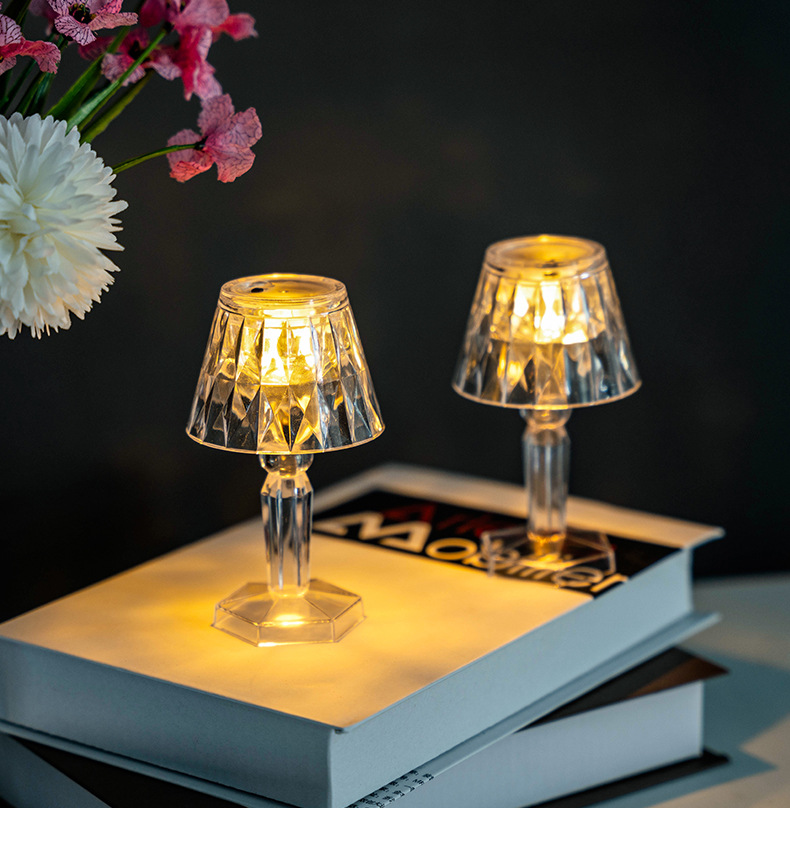 跨境水晶钻石台灯led透明亚克力创意小夜灯简约网红氛围灯床头灯亚克力透明小夜灯迷你小夜灯详情5