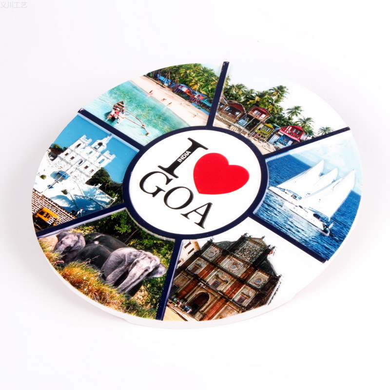 厂家直销 机器印 印度GOA景点树脂装饰盘 树脂挂盘工艺品摆件 旅游纪念品定制详情5