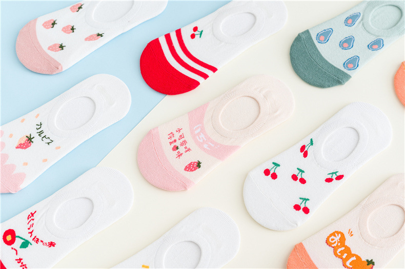 新款女隐形春夏女士袜子纯色防掉跟隐形袜点胶空调袜室内袜脚底袜详情49