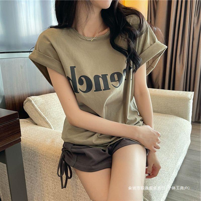 源头直发宽松短袖t恤女2024年新款夏季薄款设计感小众港味chic复详情11