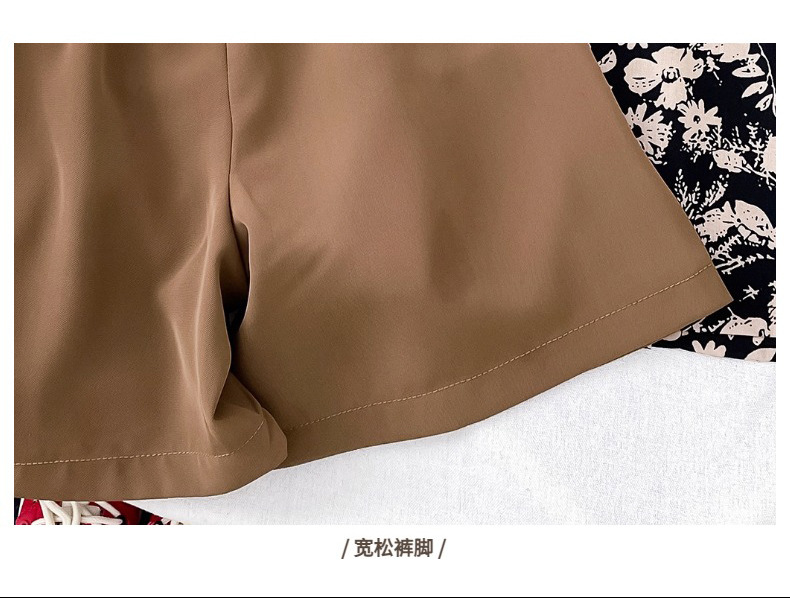 儿童夏装套装男童夏季新款童装女宝复古港风碎花短袖衬衫两件套潮详情27