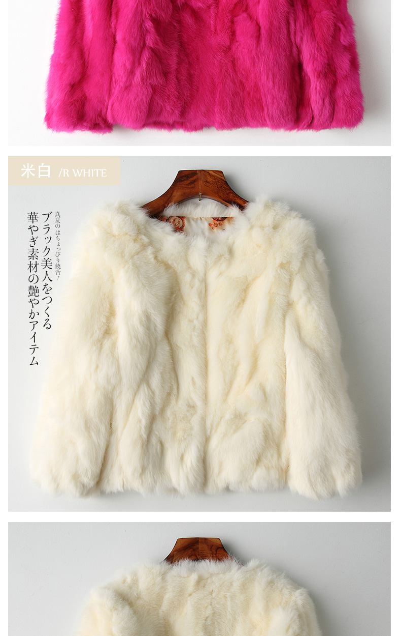Export trade, one-piece consignment of real rabbit fur coats for women, short style, new Korean style, slimming fur wholesale pic 13