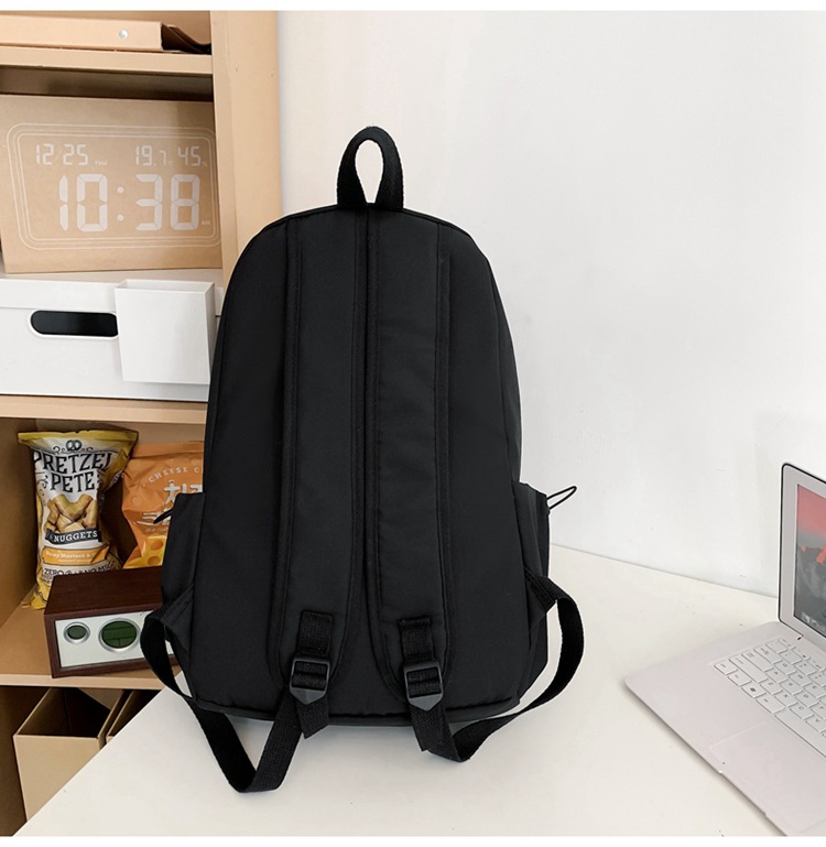 2024新款大容量纯色简约百搭时尚初高中生电脑包大学生双肩背包详情32