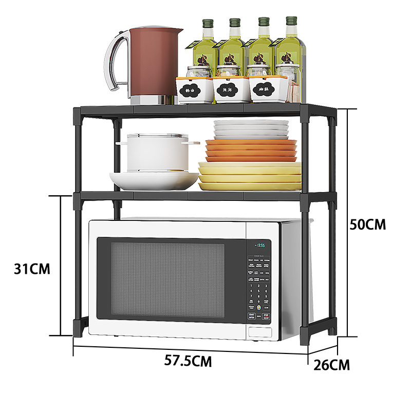 Microwave oven household stainless steel kitchen storage rack pic 3