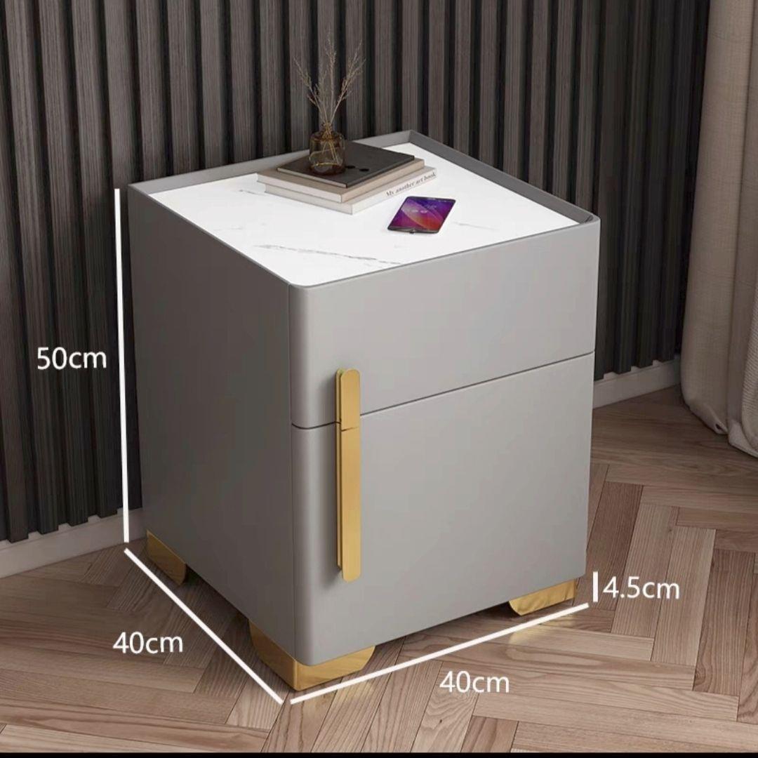Light luxury smart bedside table, safe, multi-functional bedside cabinet, radio charger, Bluetooth speaker, three-color light, bedroom pic 14